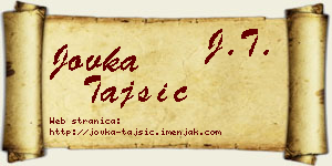 Jovka Tajsić vizit kartica